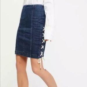 Free People Denim Lace Up Skirt | Sz: 2